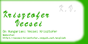 krisztofer vecsei business card